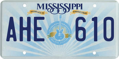 MS license plate AHE610