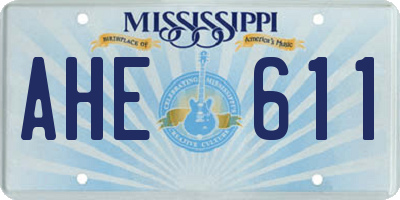 MS license plate AHE611