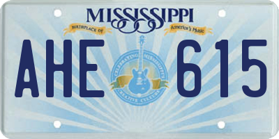 MS license plate AHE615