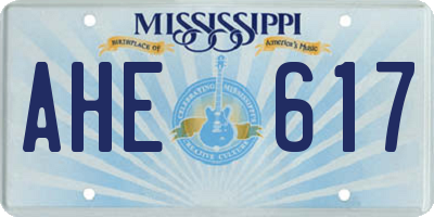 MS license plate AHE617