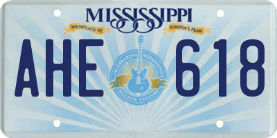 MS license plate AHE618