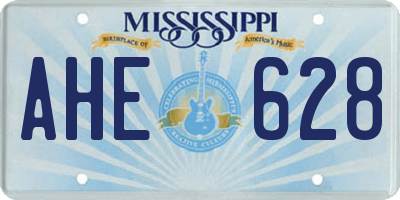 MS license plate AHE628