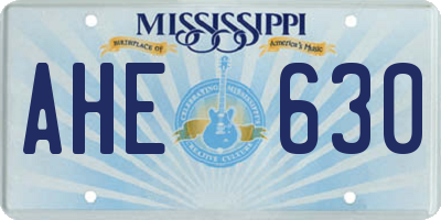 MS license plate AHE630