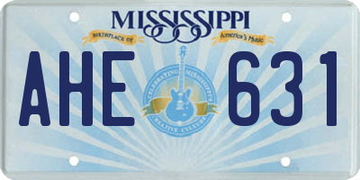 MS license plate AHE631