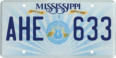 MS license plate AHE633