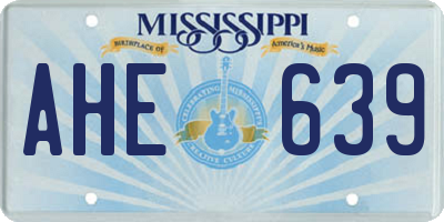 MS license plate AHE639