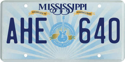 MS license plate AHE640