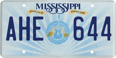 MS license plate AHE644