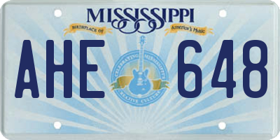MS license plate AHE648