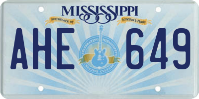 MS license plate AHE649