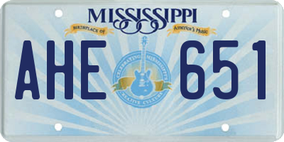 MS license plate AHE651