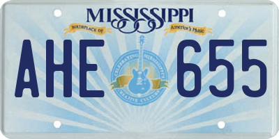 MS license plate AHE655