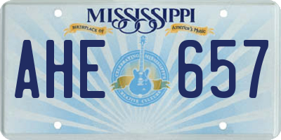 MS license plate AHE657