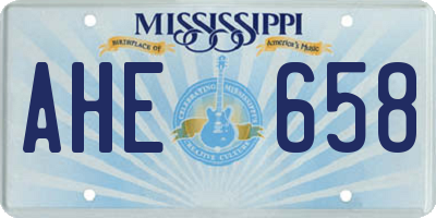 MS license plate AHE658
