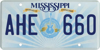MS license plate AHE660