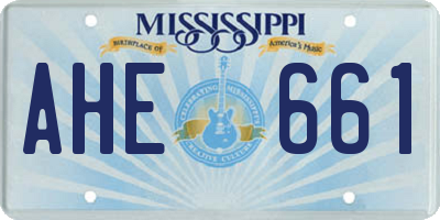 MS license plate AHE661