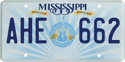 MS license plate AHE662