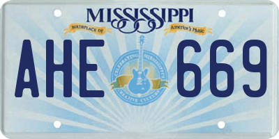 MS license plate AHE669