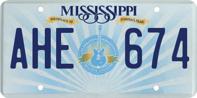 MS license plate AHE674