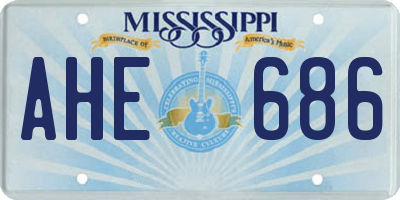 MS license plate AHE686