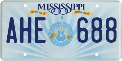 MS license plate AHE688