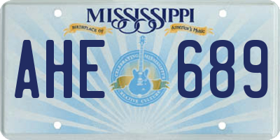 MS license plate AHE689