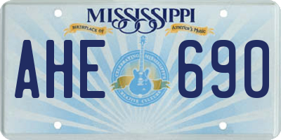 MS license plate AHE690