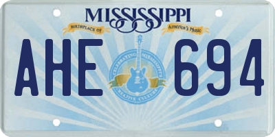 MS license plate AHE694