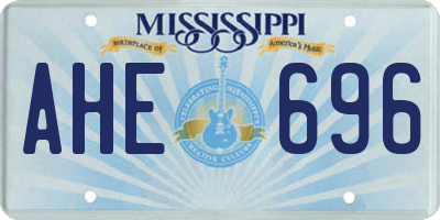 MS license plate AHE696