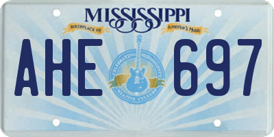 MS license plate AHE697