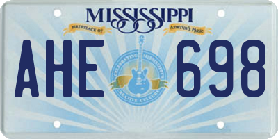 MS license plate AHE698