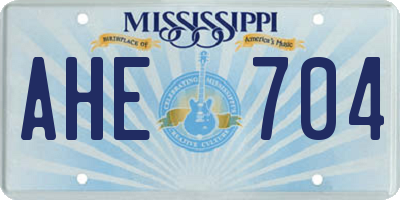 MS license plate AHE704