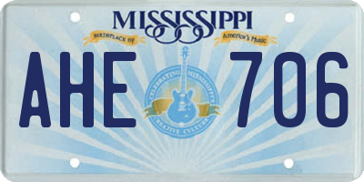 MS license plate AHE706