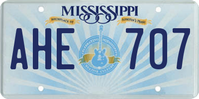 MS license plate AHE707