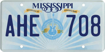 MS license plate AHE708