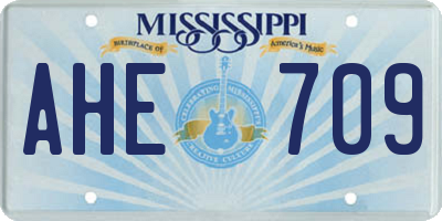 MS license plate AHE709