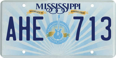 MS license plate AHE713