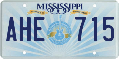 MS license plate AHE715