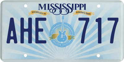 MS license plate AHE717