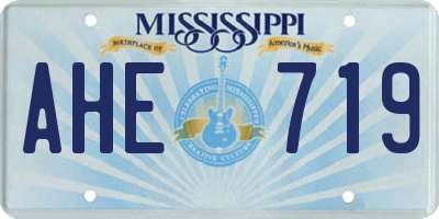 MS license plate AHE719