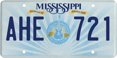MS license plate AHE721