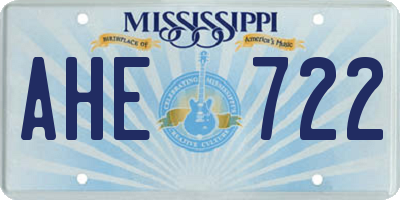 MS license plate AHE722