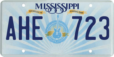 MS license plate AHE723
