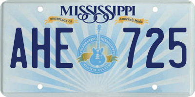 MS license plate AHE725