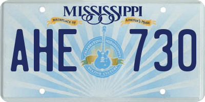 MS license plate AHE730