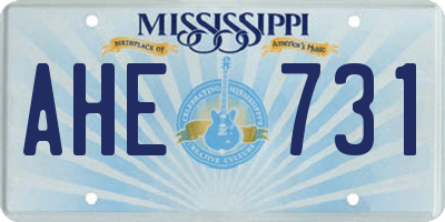 MS license plate AHE731