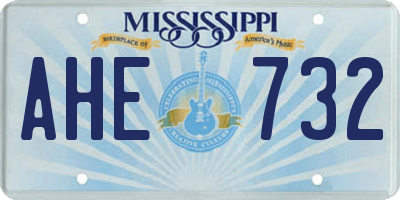 MS license plate AHE732