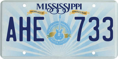 MS license plate AHE733