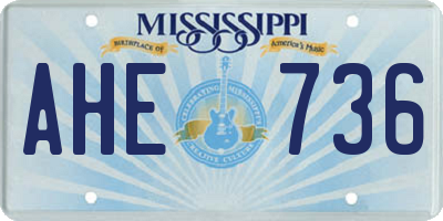 MS license plate AHE736