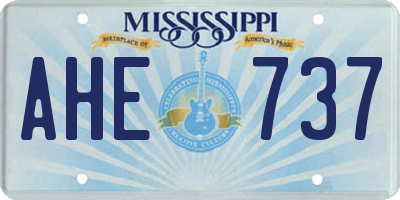 MS license plate AHE737